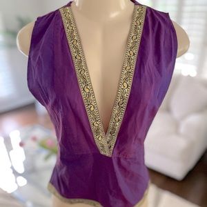 Purple and gold summer top. Backless